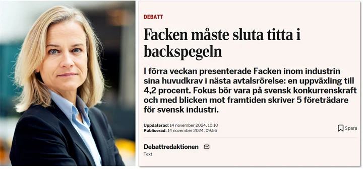 Eva Glückman och skärmbild från di.se