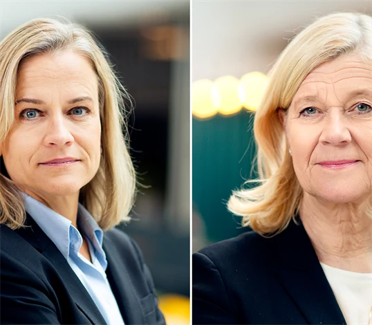 Bild på Eva Glückman, vd Grafiska Företagen, och Lena-Liisa Tengblad, vd Gröna arbetsgivare.