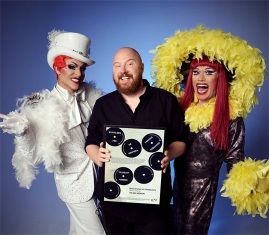 Bland Drakar och Dragqueens, från vänster: artisten Björta, grundaren och regissören Petter Wallenberg, artisten Inga Tvivel.